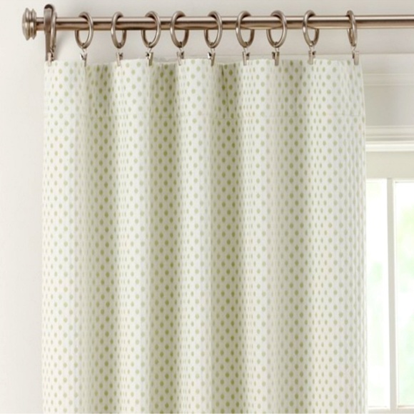 Pottery Barn Kids Audrey White with Green Polka Dots Blackout Curtain Panel - Picture 1 of 14